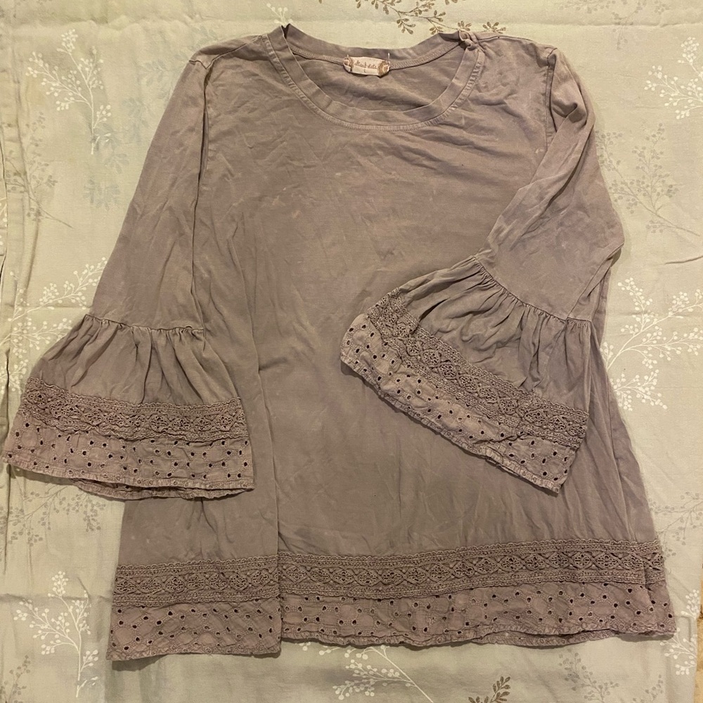 Altar’d state purple bell-sleeved top
